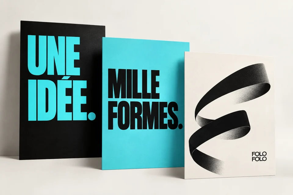 Trois compositions de campagne : Une idée, mille formes et un ruban graphique.